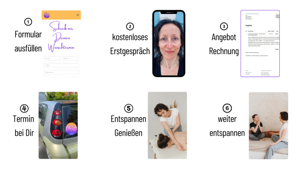6 Schritte von der Anfrage bis zur mobilen Massage bei dir zu Hause – von Ellie Lieb in Leipzig